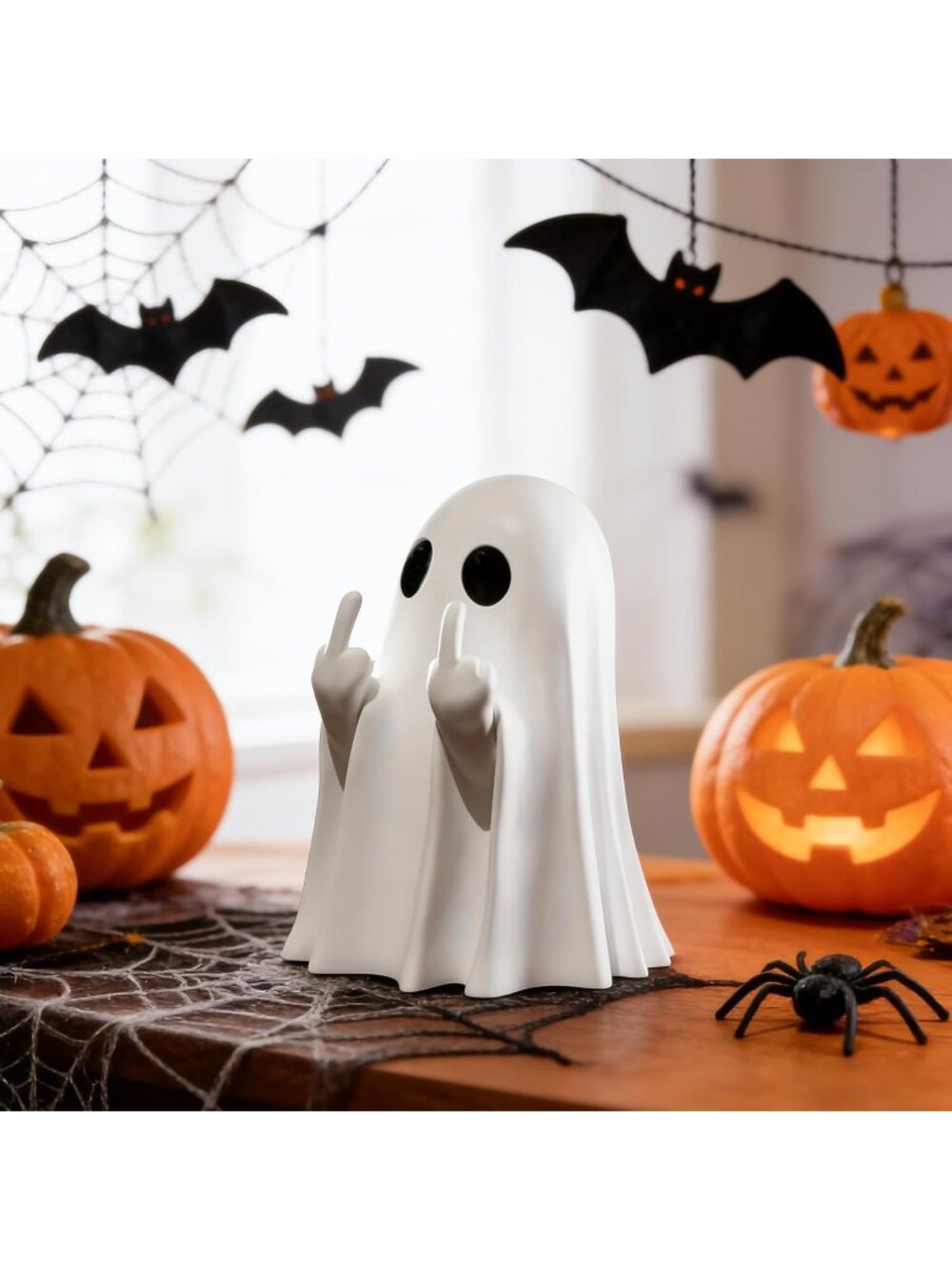 Halloween Ghost Figurine 4.5 in Big Ghost Statue Spooky Home Indoor Decor Gift